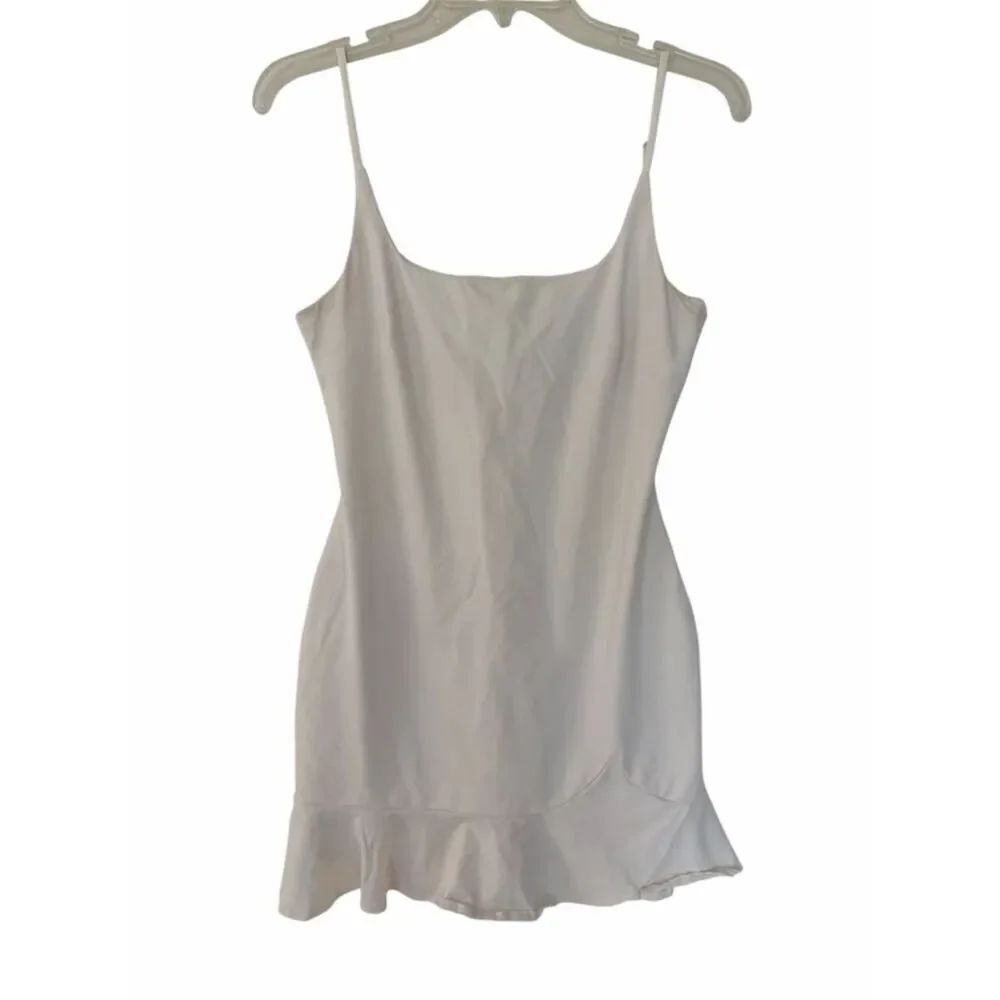 Princess Polly Juniors White Slip Dress with Ruffle Hem